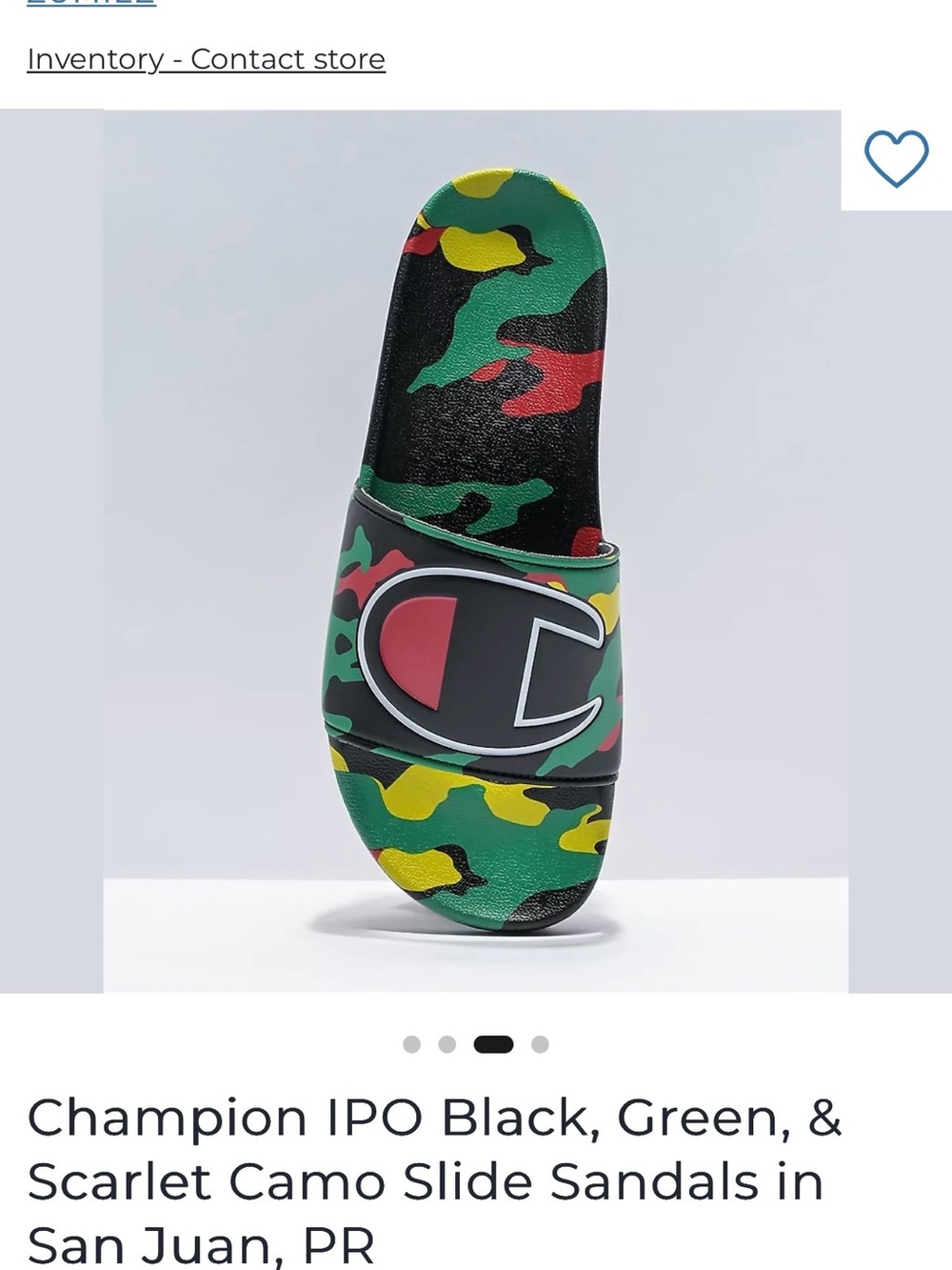Champion Kids Camo Slide Sandals — Black, Green & Red